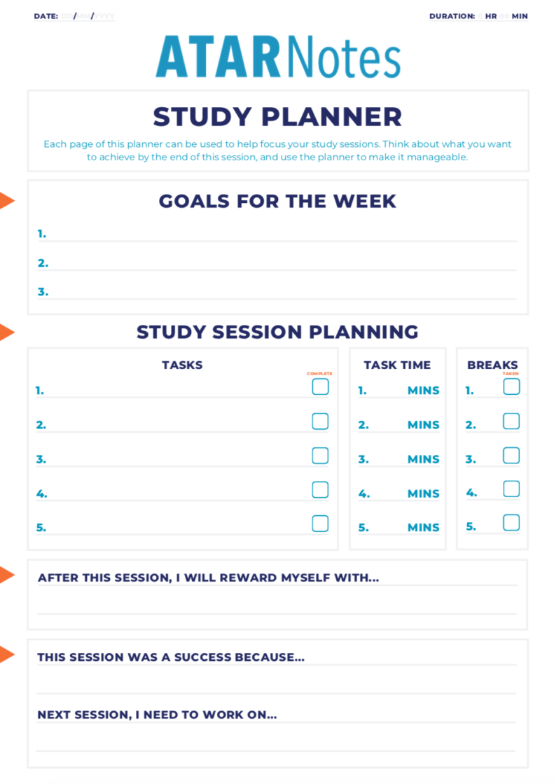 ATAR Notes Study Planner